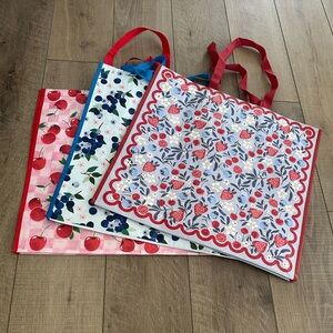 Homegoods TJMaxx Marshalls Berry Assortment Reusable Tote Bags Set of 3 NWOT